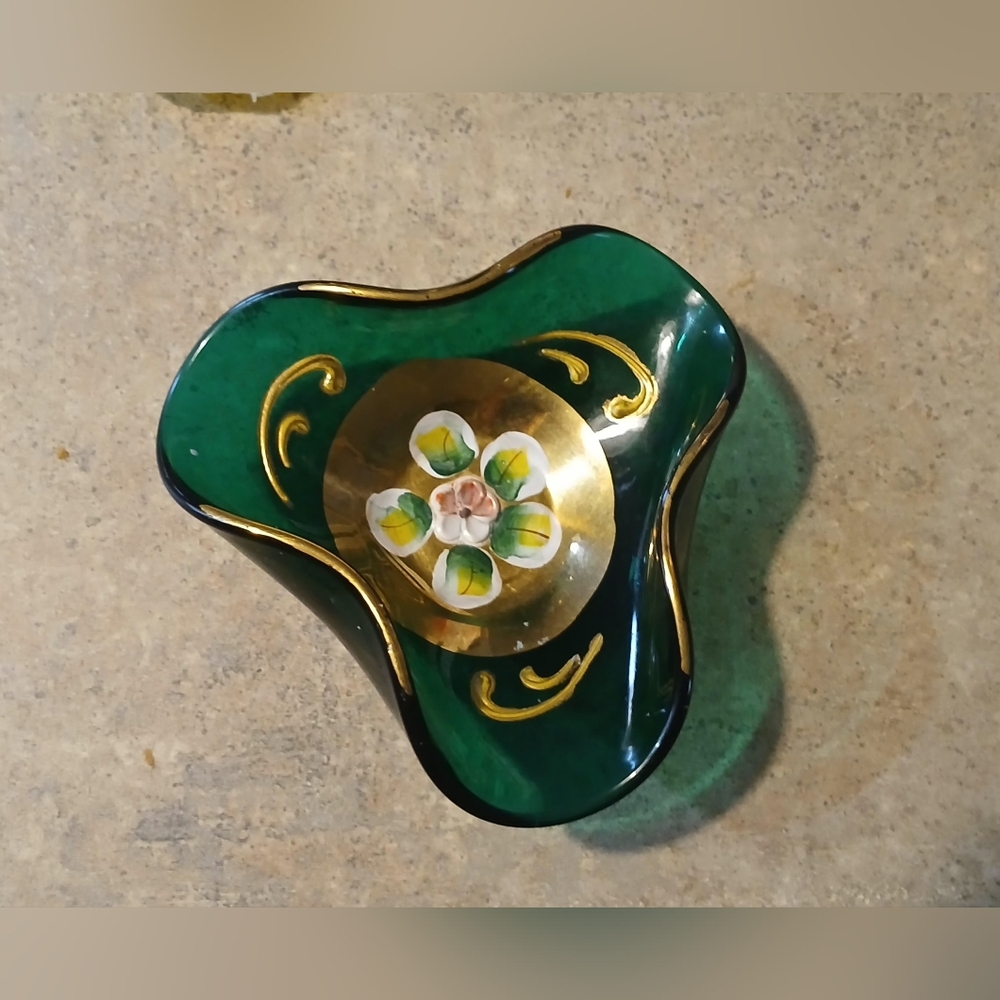 Vintsge Bohemian Art Glass Dish - Picture 7 of 11